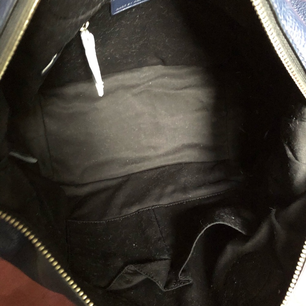 MBMJ navy leather with silver satchel - Picture 9 of 10